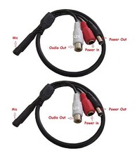 2Pcs High Sensitivity CCTV Wide Range Micro for Security Camera/DVR Audio Record
