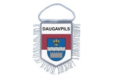 Mini Flag Pennant Country Car Decoration Souvenir Coat Of Arms Daugavpils Latvia