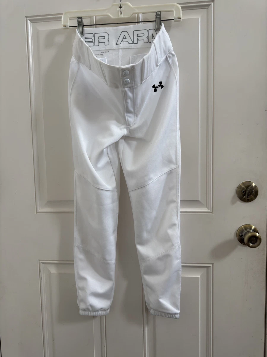 Neu ohne Etikett Under Armour Jugend Jungen Baseballhose weiß Large