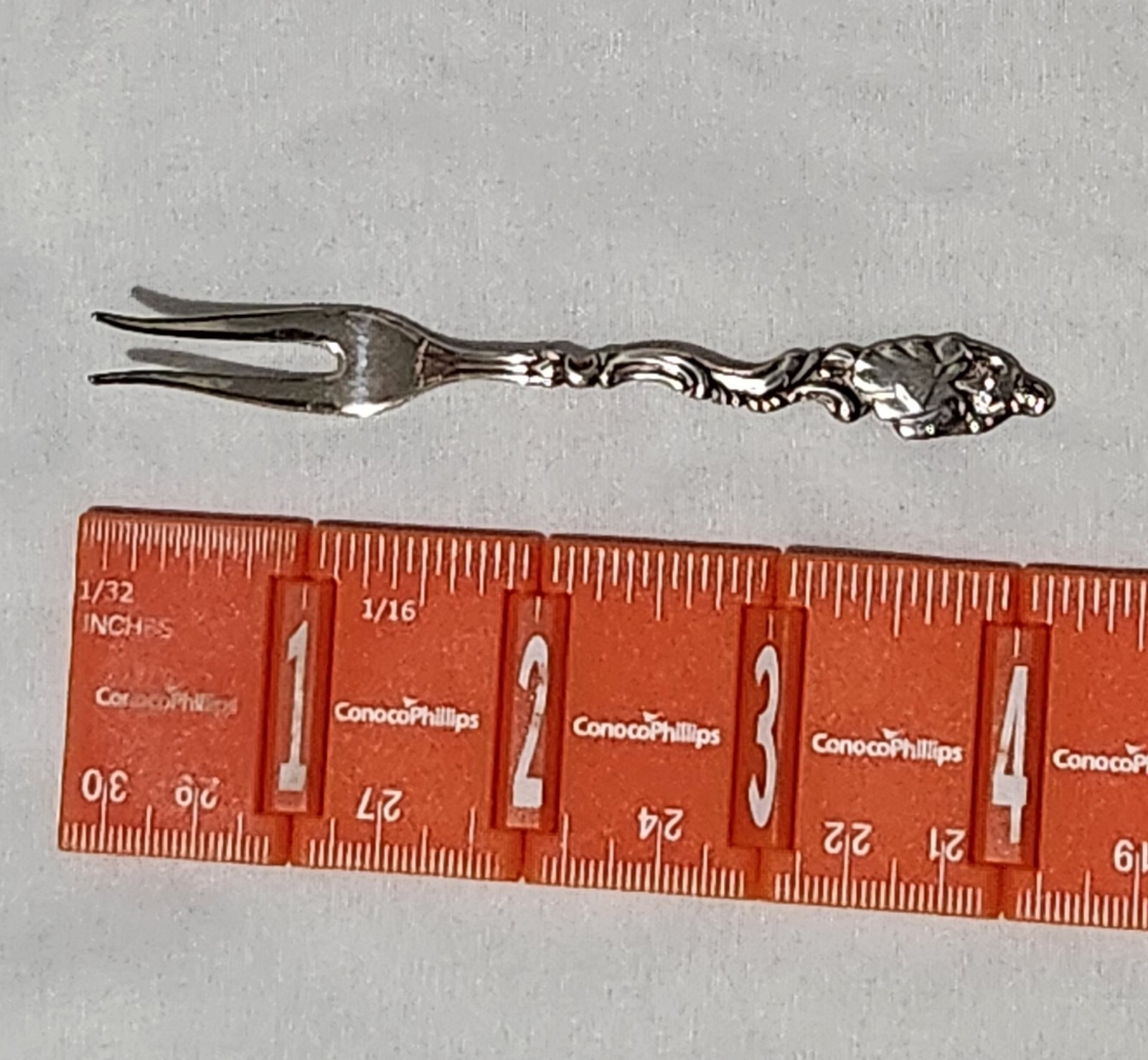 "Figura de mujer bailando abanico sueco vintage en mango tenedor de encurtido de cóctel oliva 4"""