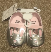 Super Cute Silver Bunny Pep & Co Shoes 0-3 Months