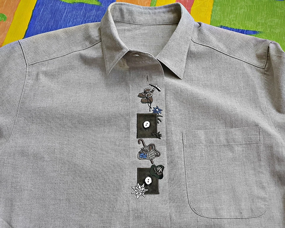 AUTHENTIC TYROL OKTOBERFEST DIRNDL EMBROIDERY LINEN WOMEN'S BLOUSE SHIRT:18/46 - Image 4 of 4