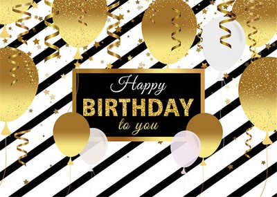 Happy Birthday Background Balloon Black White Lines Photography