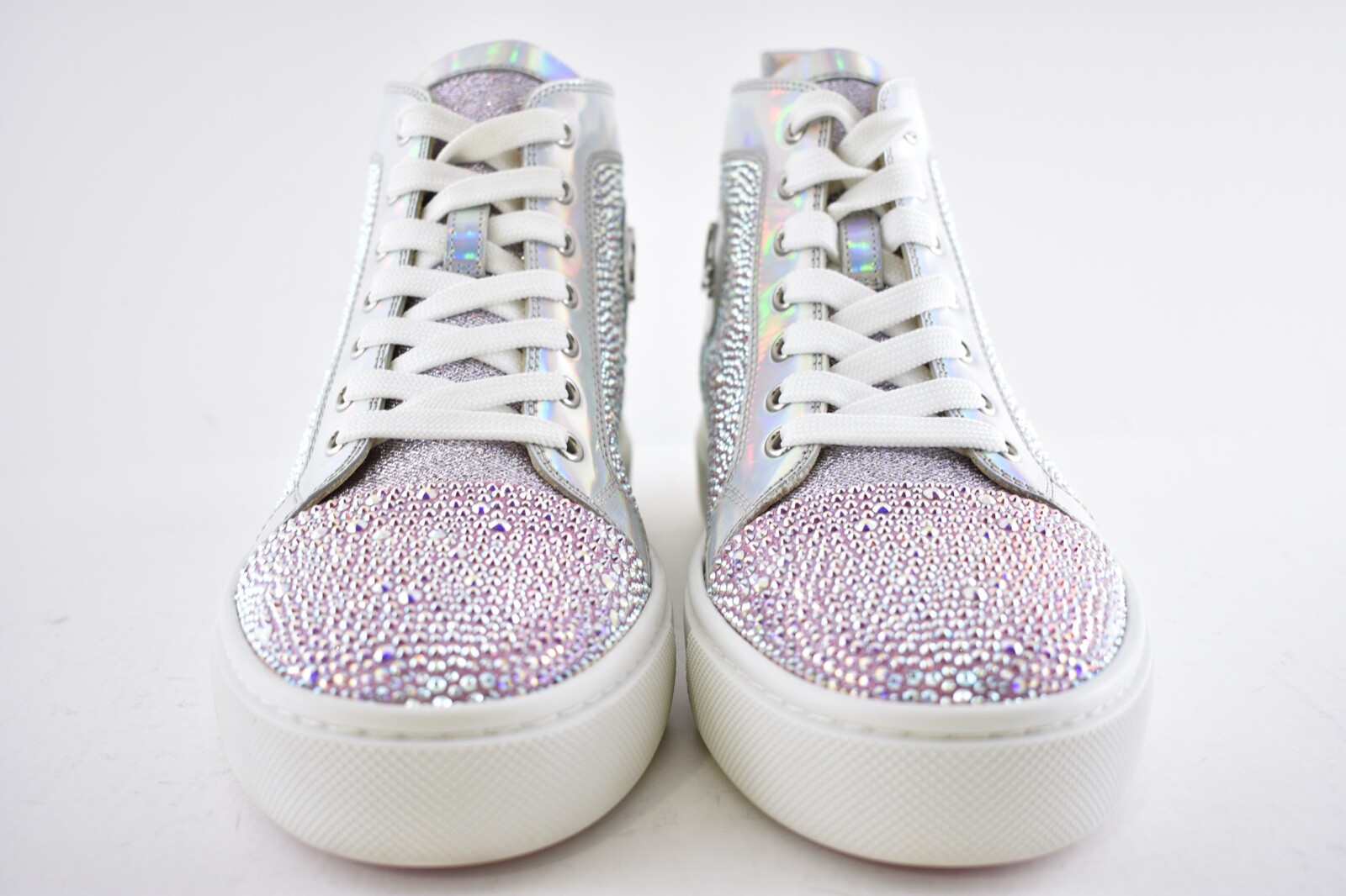 Christian Louboutin Super Louis Strass Flat SD AB Crystal High Top Sneaker 38 image 6