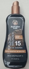 Australian Gold Instant Bronzer Spray Gel 8 oz Sunscreen Broad Spectrum SPF 15