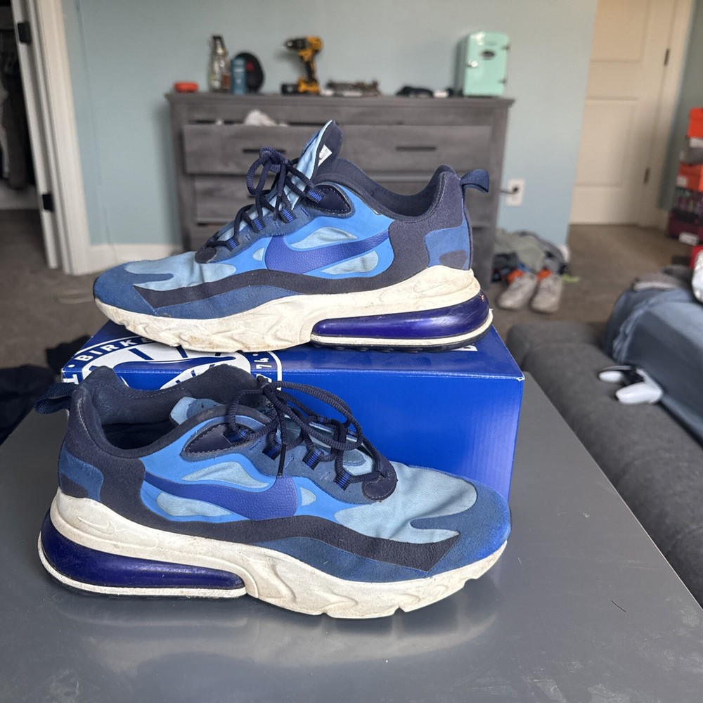Size 9.5 Nike Air Max 270 React Pacific Blue Men's Sneakers