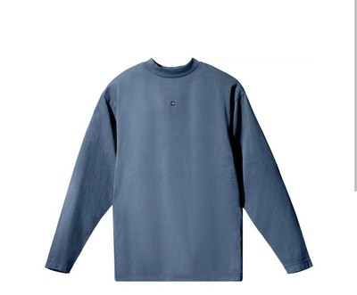 Yeezy Gap Heavy Logo Long Sleeve Tee Dark Blue - Men's Small READ DESCRIPTION 