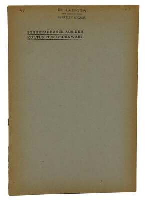 Die Relativitatstheorie ALBERT EINSTEIN ~ 2nd Edition 1925 ~ Author's Offprint