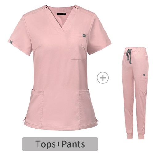 Jogger Scrub V-Neck Top Surgical Uniform Sets-Men Women Nursing Medical Workwear - Picture 4 of 18