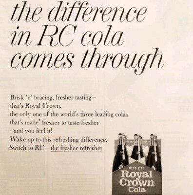 1962 RC Cola Royal Crown Advertisement Soda Pop Beverage Six Pack Bottles HM2L