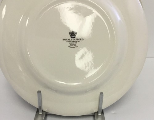 4 Dinner Plates Chateauneuf du Pape 11" Blue Ivory Vineyard Wine Royal Stafford - Picture 4 of 6