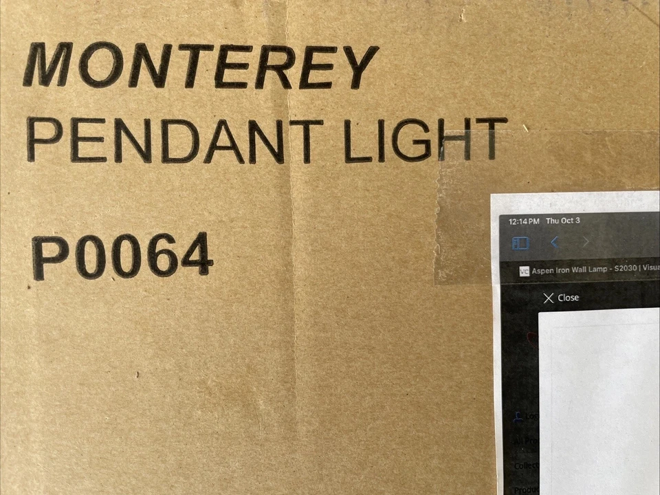 Vaxcel освещения P0064 Monterey 20» чаша подвеска крепление люстра новый в коробке потолок - Изображение 2 из 3