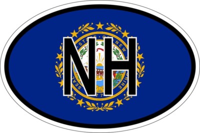 Sticker aufkleber Nationalitätenkennzeichen flagge fahne new hampshire NH