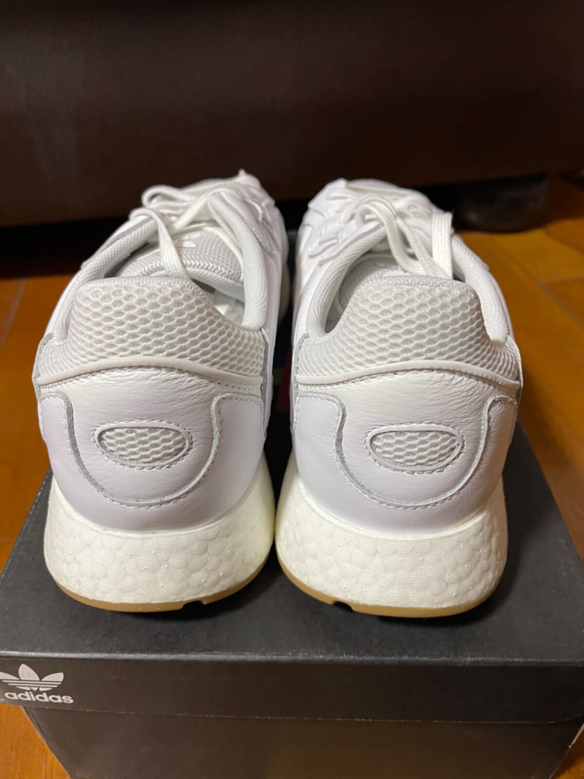 ADIDAS TRESC RUN WHITE GUM BOOST SHOES SZ MENS US1112 RRP 180 NMD