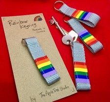 Rainbow Keyring - Strong Webbing , Colourful, Useful , Great Gift