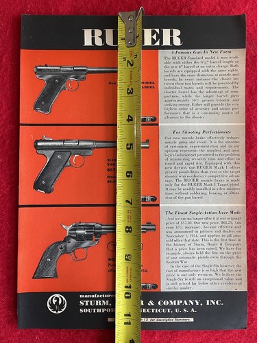 Vintage 1954 Print Ad Ruger Standard, Mark I Target, & Single Six Revolver Ad - Picture 7 of 7