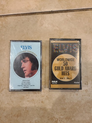 2 Elvis Presley Cassette Tape Sealed. Legendary Performer & 50 Golden Award Hits