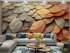 3D Relief Sandstone Painting Self-adhesive Removeable Wallpaper Wall Mural