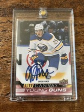 Owen Power IP Signed Young Guns Canvas Card Psa Dna Coa Autographed Sabres