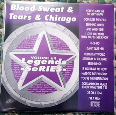 LEGENDS KARAOKE CDG BLOOD SWEAT & TEARS & CHICAGO OLDIES ROCK #64 16 SONGS CD+G