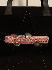 Pink Cadillac Michael Simon Mary Kay Purse Handbag  Black Wool & Sequined Pink