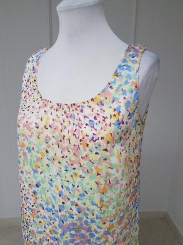 BCBGeneration Dewberry High-low Hi multi color abstract floral dress XXS, S, 2 - Picture 3 of 11