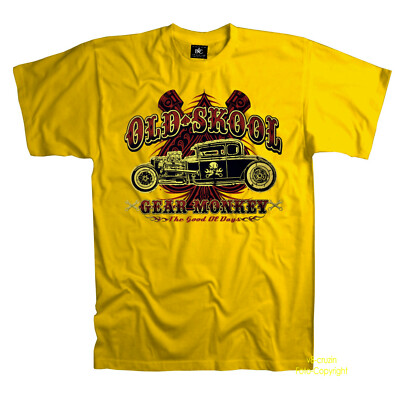 Hot Rod T-Shirt Werkstatt Garage Speedshop Oldtimer Auto Design *1088 gelb