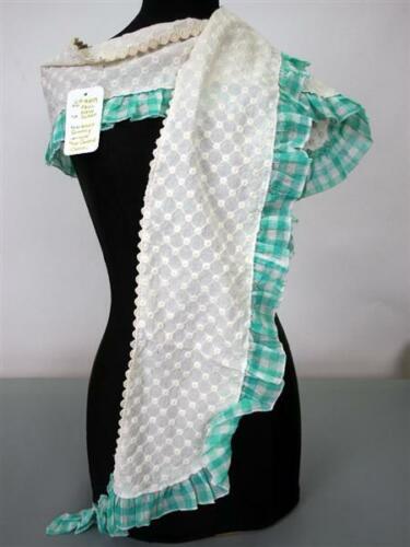 Taj Wood Scherer Schal Halstuch Scarf weiß/ mintgrün 18x 200 cm - Bild 1 von 4