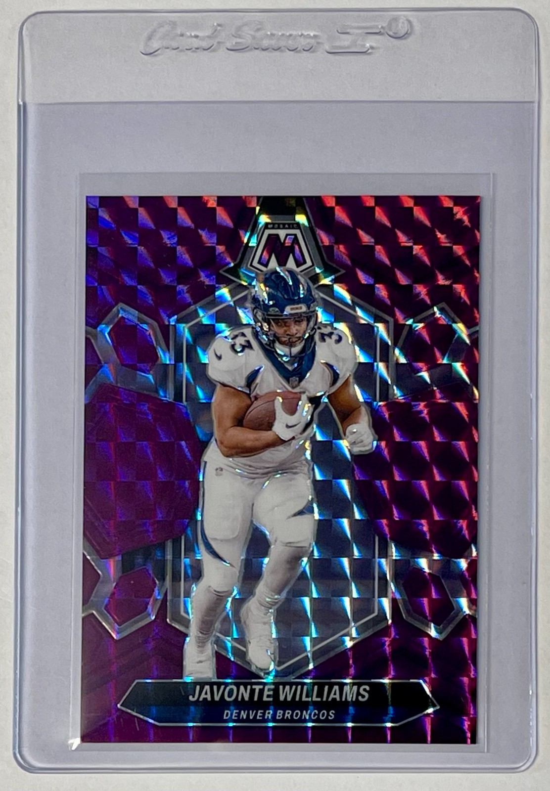 Javonte Williams 2024 Panini Mosaic #65 Purple Mosaic /49
