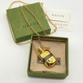 Collana oro bottiglia profumo linea sherry originale Gucci 28 55G con scatola/sacchetto antipolvere SK110264