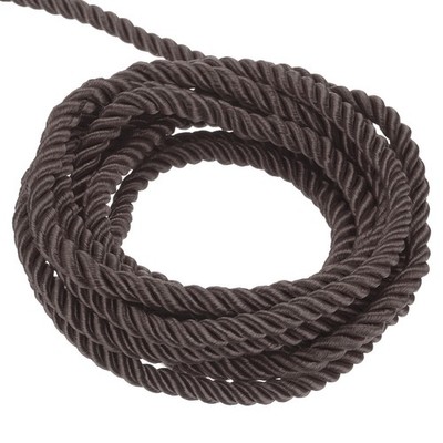 Twisted Cord Trim, 22 Yard 5mm 3-Ply Twine Braided Rope Thread,Dark Brown