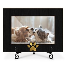 Pet Picture Frame, Gold Paw Print Design, Memorial Gifts for Cat Dog Lover,