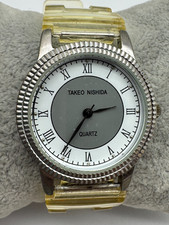 Unisex Takeo Nishida Silver Tone Quartz Watch New Battery