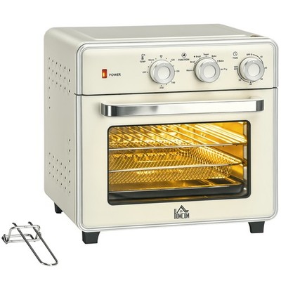 HOMCOM 20L Minibackofen mit einstellbarer Temperatur, 60 min Zeit 1400 W, Creme