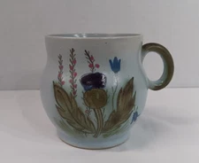 Vintage Buchan Scotland Stoneware Mug – Hand Painted Floral Design – Portobello
