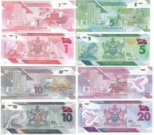 Trinidad & Tobago - set 4 banknotes 1 5 10 20 Dollars 2020 UNC Polymer