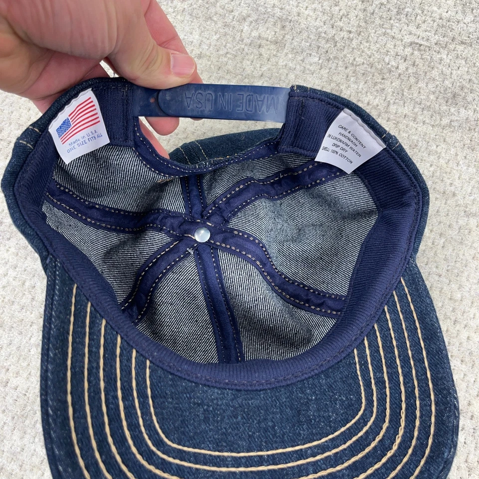 Vintage Carhartt Hat Cap Snapback Denim MAde In USA Trucker Jean Workwear 90s - Image 3 of 4