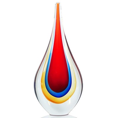 Glass Water Drop Sculpture Gift，Murano Glass Art for Home，Hand Blo