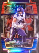 2021 Panini Select #95 Zach Davidson Red and Blue Prizm Die Cut