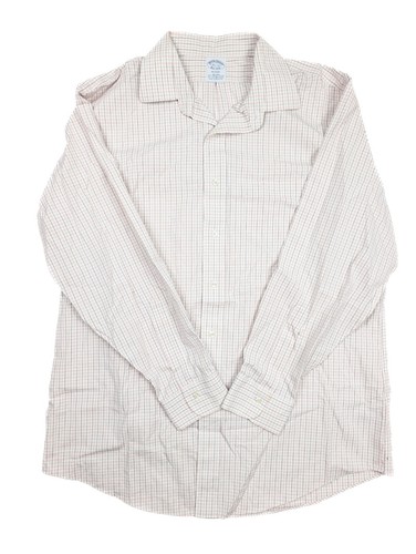 Brooks Brothers 1818 Regent Pink Blue Check Non-Iron L/S Men's Size 16.5 / 33