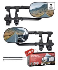 Mg91 Dual-arm Towing Mirrors For Trucks Suvs Rvs Trailers Black Anti-vibration
