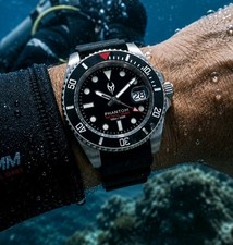 NH35 Phantom Tactical Diver  Automatic Sapphire Rubber Black Watch 10ATM 