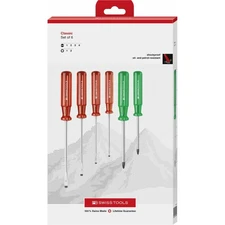 PB Swiss Tools PB 1568.CBB Classic Screwdriver Set, 6 Pcs