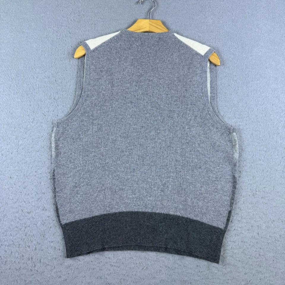 De Colección Ballantyne of Peebles Para Hombre Cachemira Argyle Cuello en V Suéter Chaleco Gris Talla M Foto 2 de 4