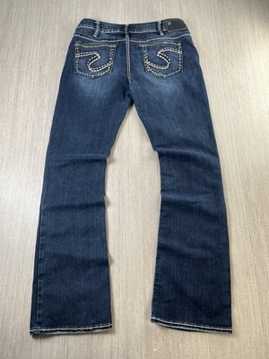 Silver Jeans Co Aiko Bootcut W31 L31 Dark Wash Dicke Nähte Y2K Blau Denim