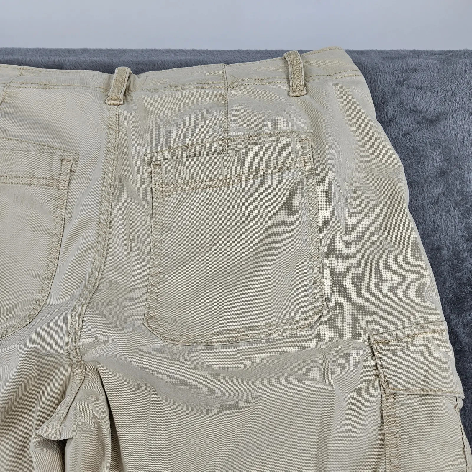 M&S Womens Cargo Trousers UK 18 Short Ecru Lyocell Combat Utility Drawstring image 5