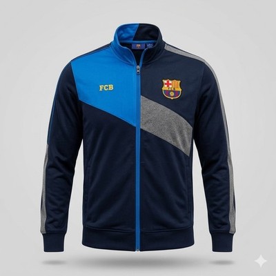 Official FC Barcelona FCB Track Jacket Navy Blue - Men s Large. Great Condition