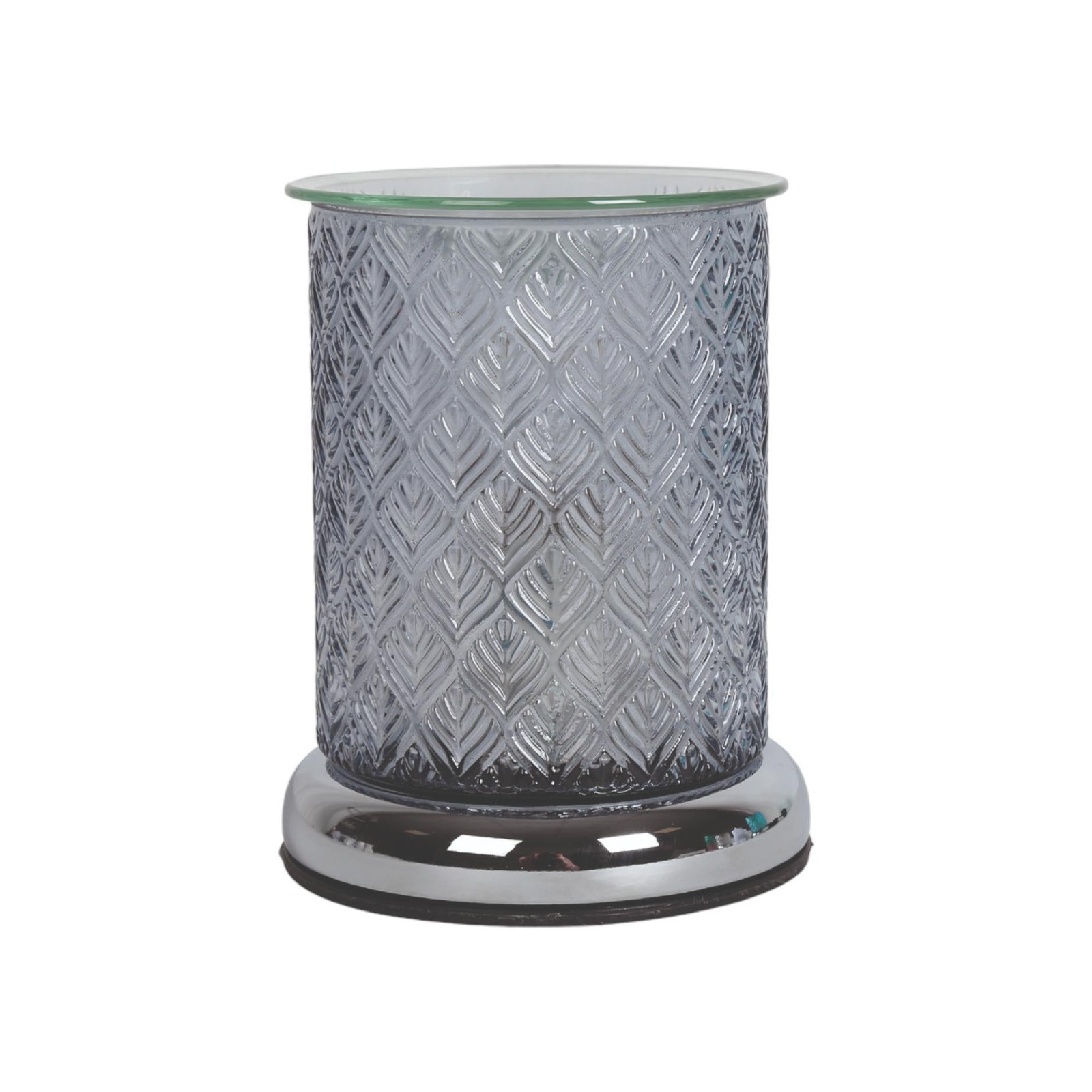 Aroma Electric Wax Melt Burner Touch - Textured Glass Grey Leaf