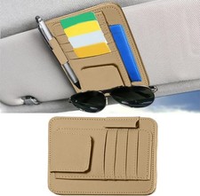 Leather Car Sun Visor Organizer Clip, Universal Car Truck Visor Document Holder