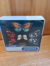 Image of Portmeirion Pimpernel Botanic Garden Harmony Coaster Set of 6 NIB Butterflies